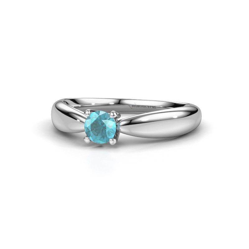 Image de Bague de fiançailles Nichole<br/>585 or blanc<br/>Topaze bleue 4.2 mm