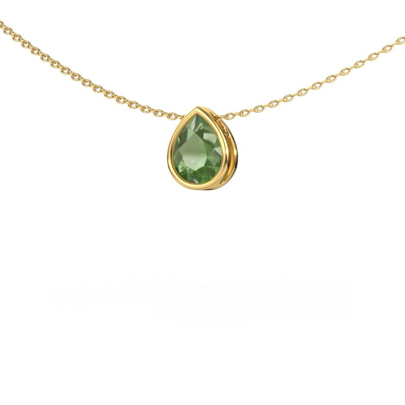 Hanger Lavon PER 585 goud toermalijn groen 8x6 mm