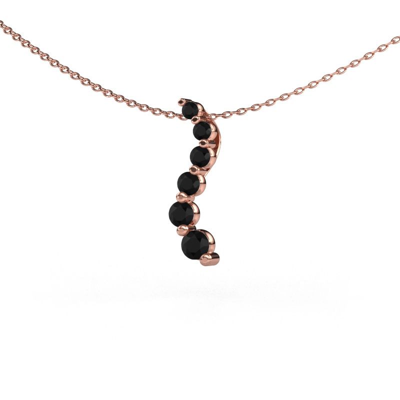 Anhänger Celeste 1 585 Roségold Schwarz Diamant 0.546 crt