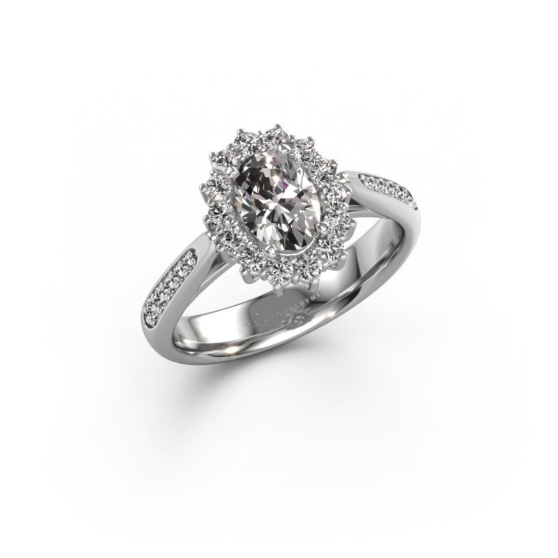 Verlobungsring Margien 2 585 Weißgold Zirkonia 7x5 mm
