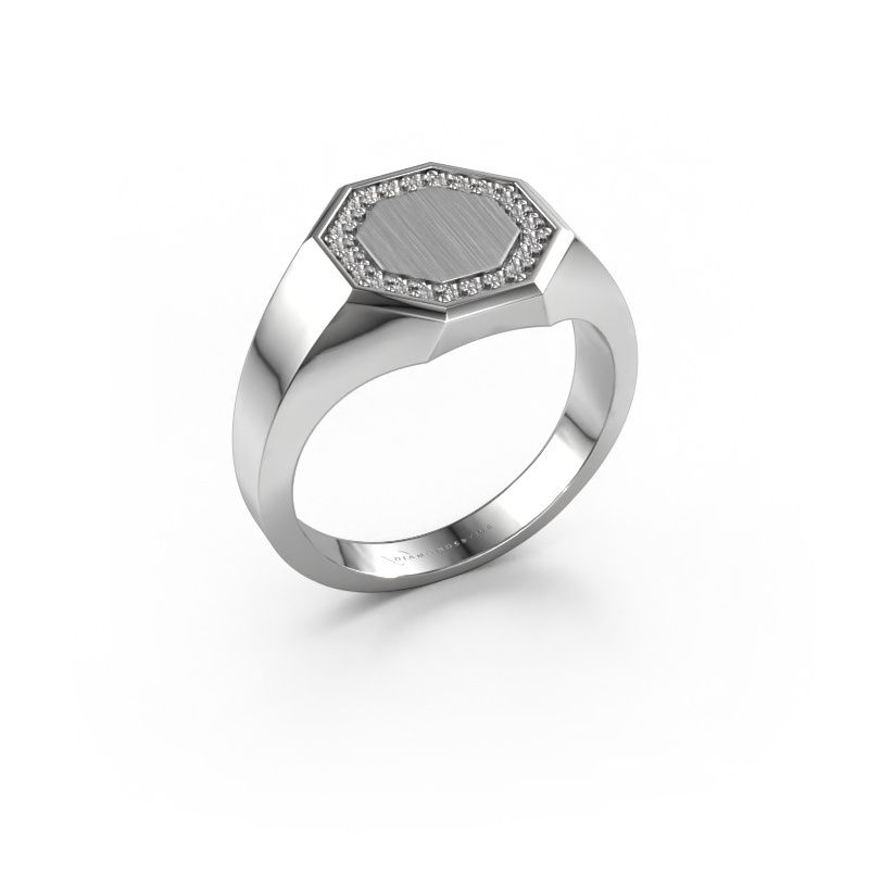 Men's ring Floris Octa 2 585 white gold lab-grown diamond 0.18 crt