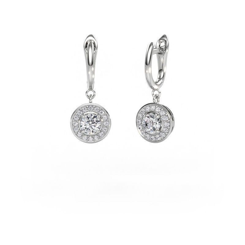 Pendientes colgantes Ninette 1 950 platino diamante de laboratorio 1.384 crt