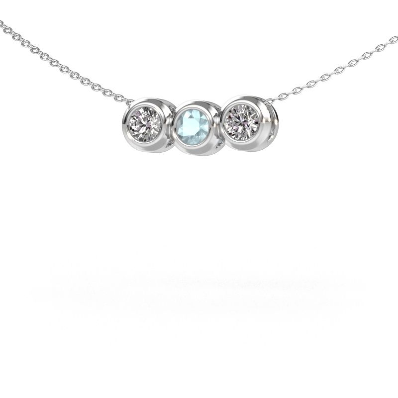 Necklace Kim 3 585 white gold aquamarine 4 mm