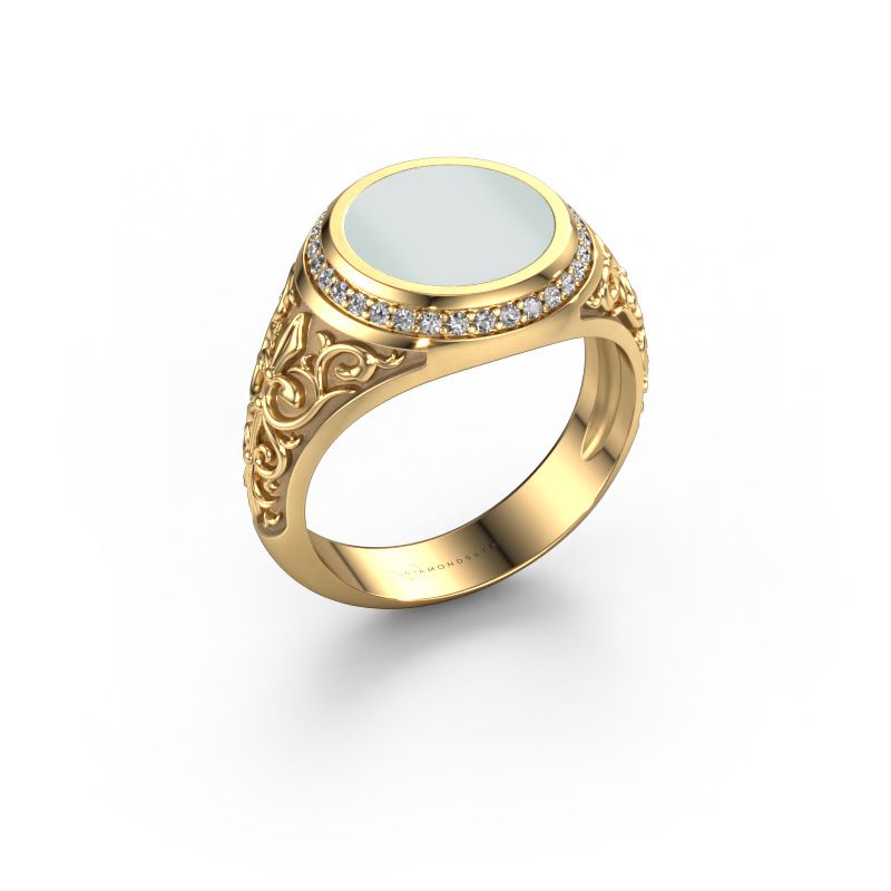 Siegelring Moor 2 585 Gold grüner Lagenstein 10 mm