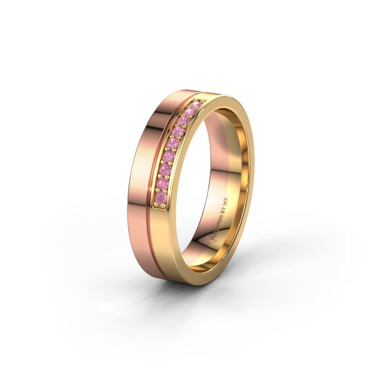 Image of Wedding ring WH0213L15AP<br/>585 rose gold ±5x1.7 mm<br/>Pink sapphire