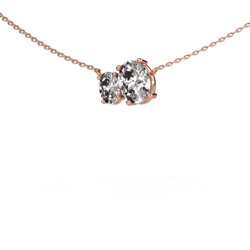 Anhänger Toi et Moi OVL OVL 585 Roségold Diamant 1.50 crt