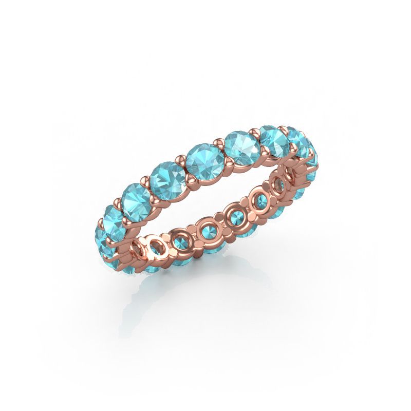 Ring Heddy rnd 3.4 585 Roségold Blau Topas 3.4 mm