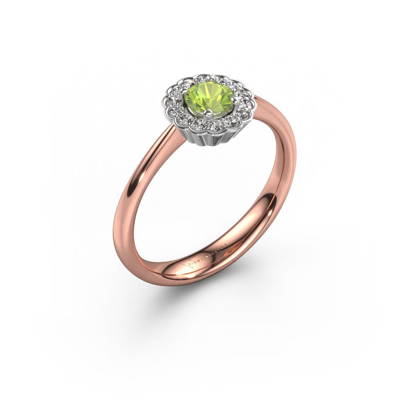 Engagement ring Debi 585 rose gold peridot 4.2 mm