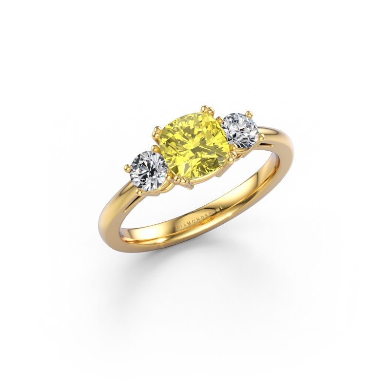 Engagement ring Dominique CUS 1 585 gold yellow lab grown diamond 6 mm
