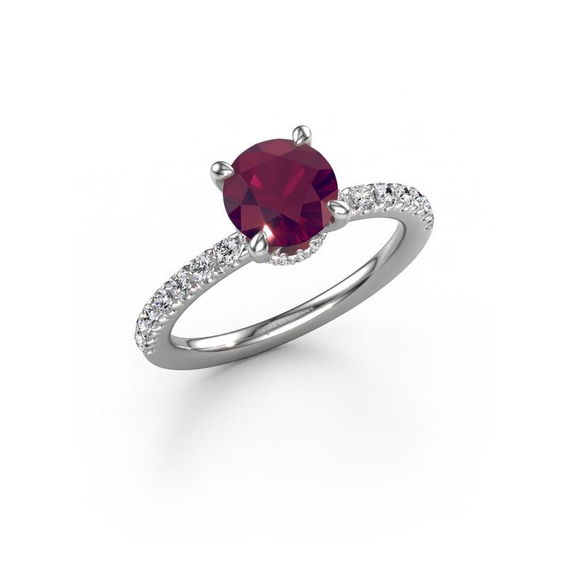 Bague de fiançailles Crystal rnd 4 EXPRESS 950 platine rhodolite 7 mm