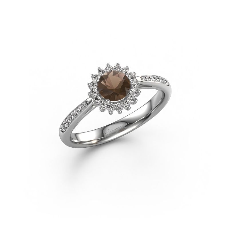 Verlobungsring Tilly RND 2 585 Weißgold Rauchquarz 5 mm