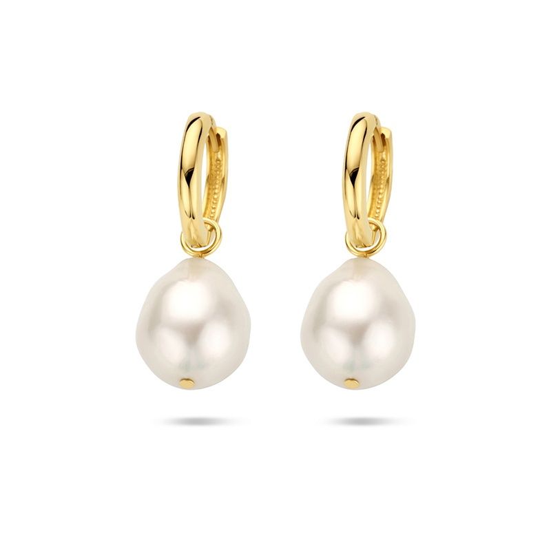 Drop earrings Eda 585 gold white pearl 10 mm