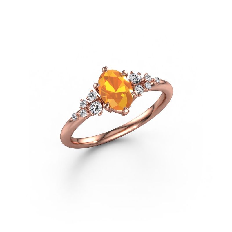 Ring Royce OVL 585 rose gold citrin 7x5 mm