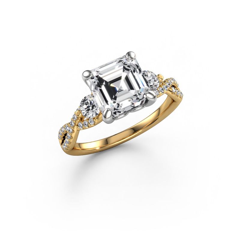 Engagement ring Marilou ASC 585 gold lab grown diamond 3.52 crt