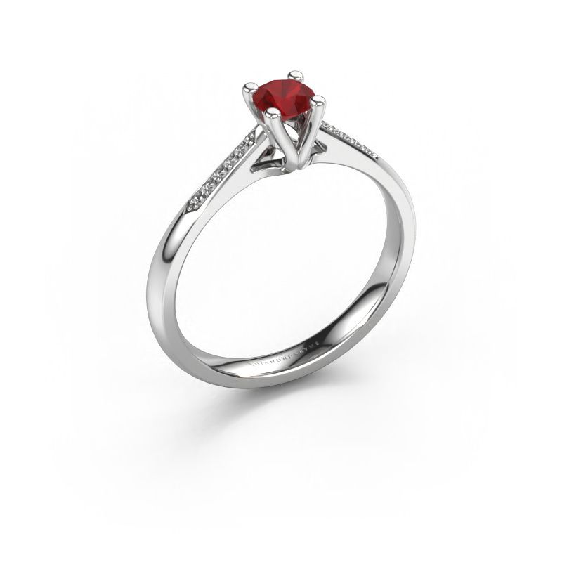 Verlobungsring Janna 2 950 Platin Rubin 4 mm
