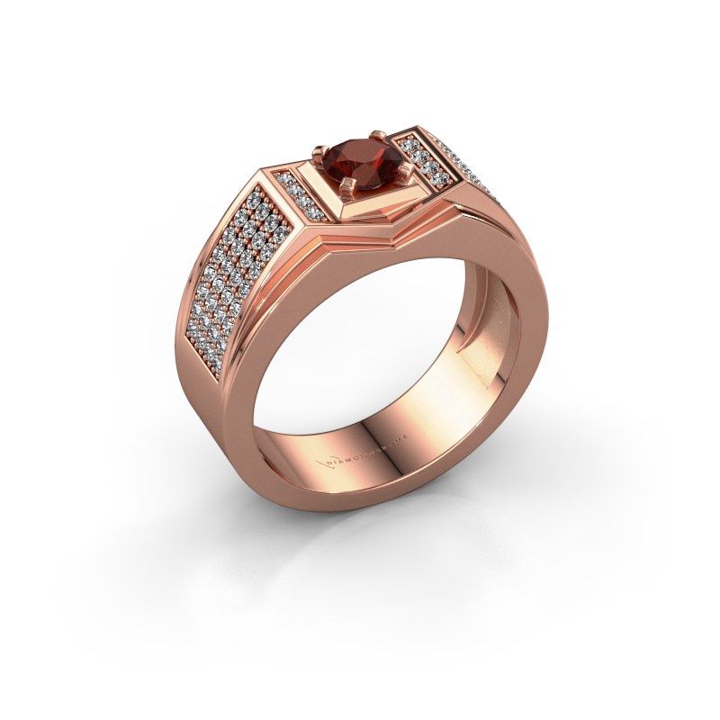 Image of Men's ring marcel<br/>585 rose gold<br/>Garnet 5 mm