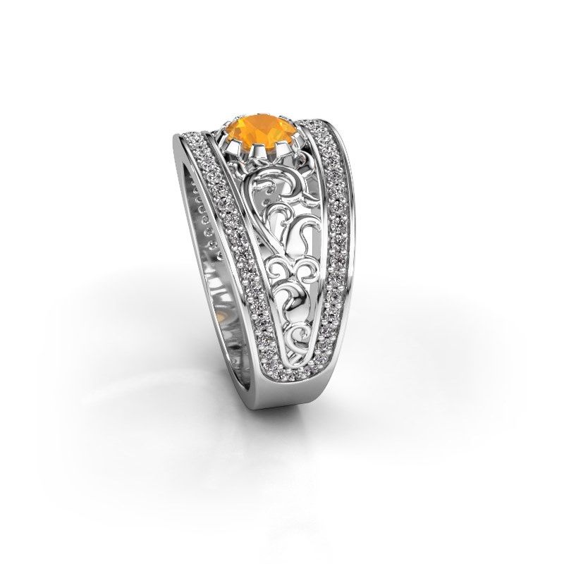 Image de Bague Marilee<br/>585 or blanc<br/>Citrine 5 mm