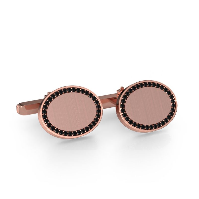 Manchetknopen Richano 585 rosé goud zwarte diamant 0.612 crt