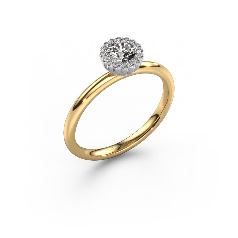 Engagement ring Queen 585 gold lab grown diamond 0.38 crt