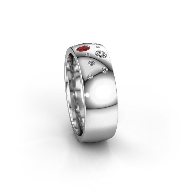 Image of Wedding ring WH0141L26BP<br/>950 platinum ±7x2 mm<br/>Ruby