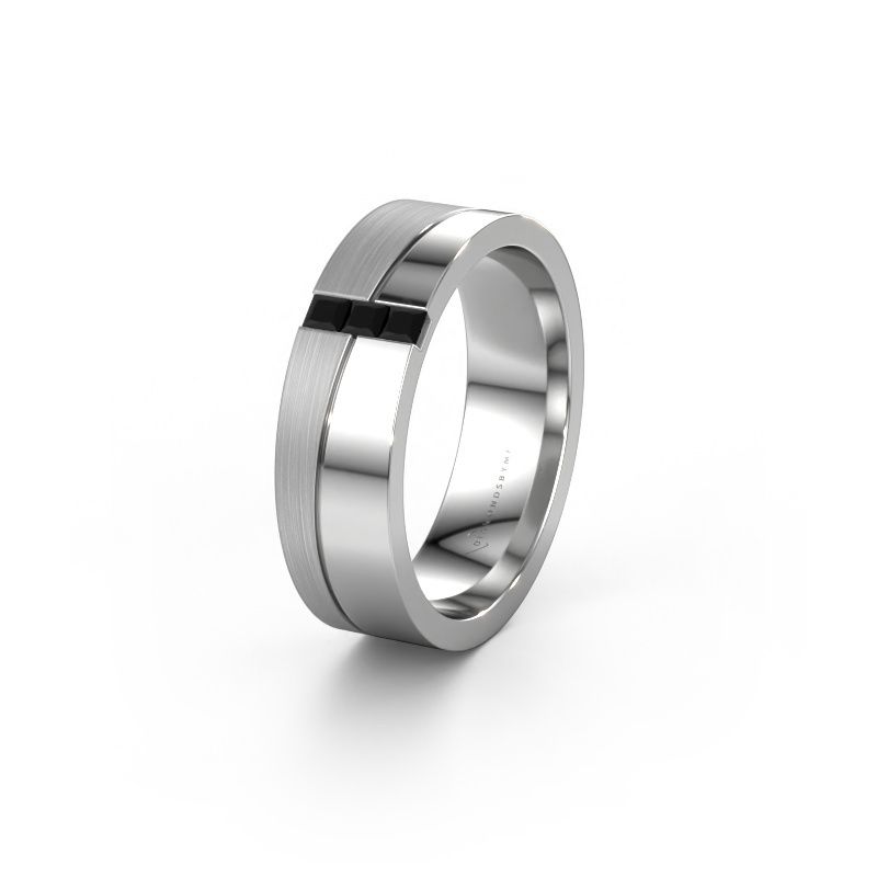 Wedding ring WH0906L16A 950 platinum black diamond ±6x1.7 mm