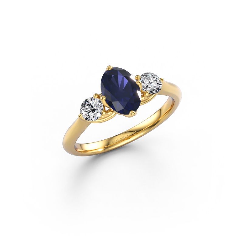 Engagement ring Vosje OVL 585 gold sapphire 7,5x5,5 mm