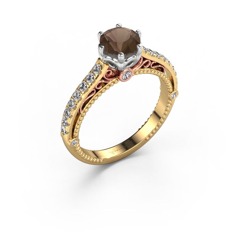 Verlovingsring Venita 585 goud rookkwarts 6.5 mm