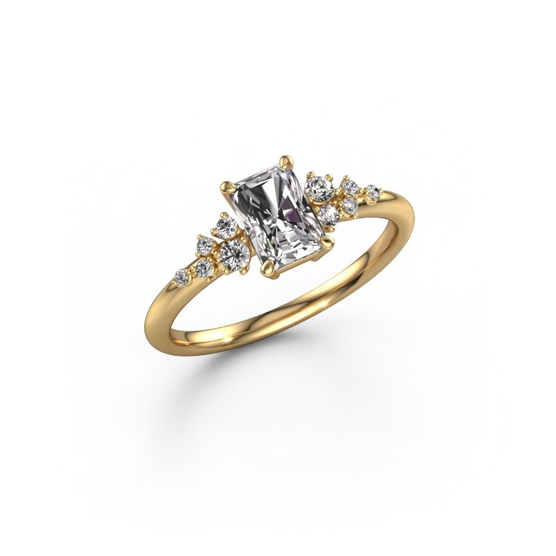 Engagement ring Royce RAD 585 gold custom diamond 6.5x4.5 mm