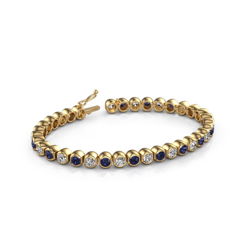 Bracelet tennis Bianca 4 mm 585 or jaune saphir 4 mm