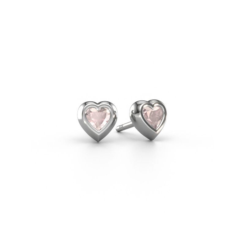 Stud earrings Charlotte 585 white gold morganite champagne 4 mm