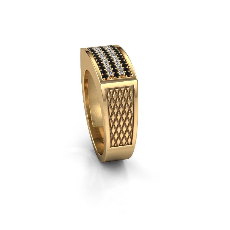 Afbeelding van Heren ring Erwin<br/>585 goud<br/>Zwarte diamant 0.489 crt
