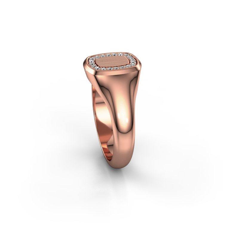 Image of Men's ring floris cushion 1<br/>585 rose gold<br/>Lab-grown diamond 0.15 crt