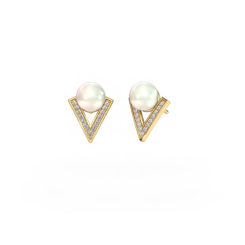 Boucles d'oreilles Faith 585 or jaune perle blanche 7 mm