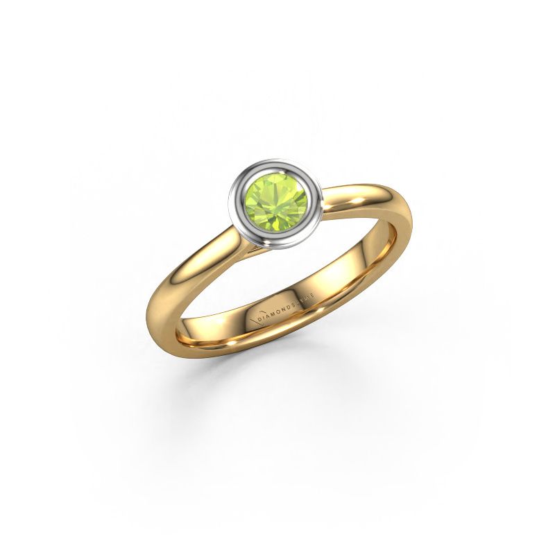 Bague de fiançailles Kaylee 585 or jaune péridot 4 mm