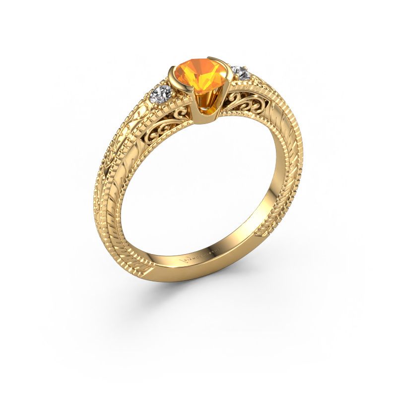 Engagement ring Anamaria 585 gold citrin 5 mm