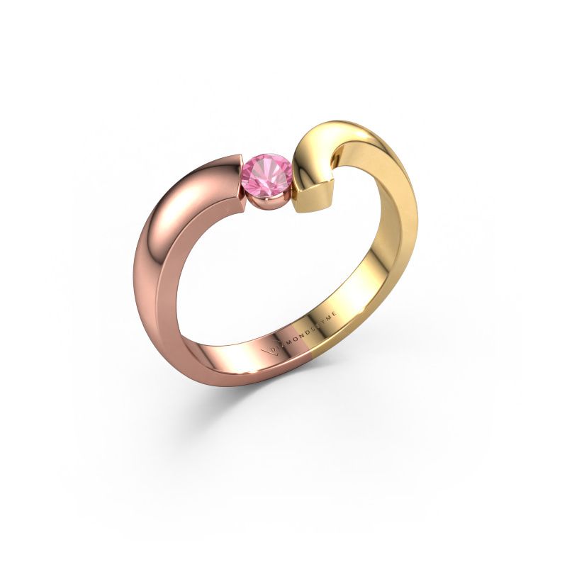 Bague Arda 585 or rose saphir rose 3.4 mm