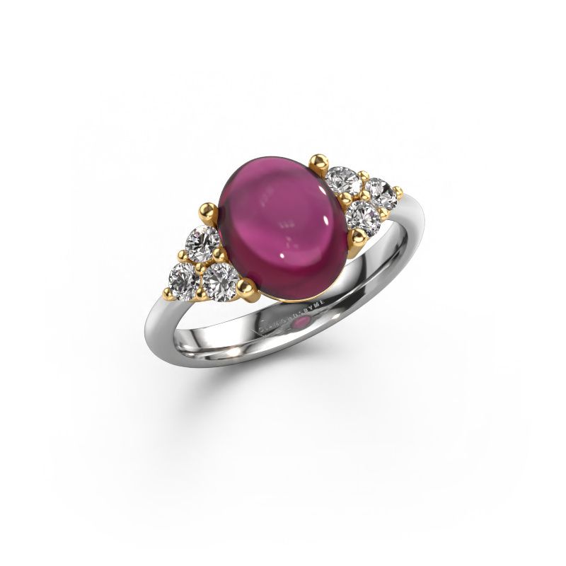 Ring Clarice 585 white gold rhodolite 10x8 mm