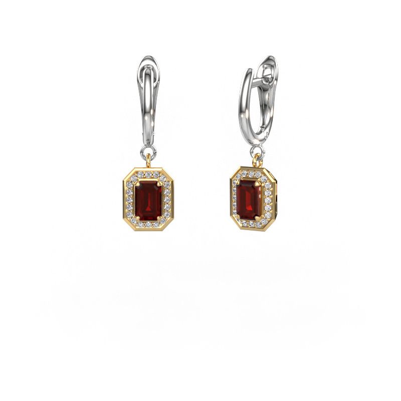 Pendants d'oreilles Dodie 1 585 or jaune grenat 6x4 mm