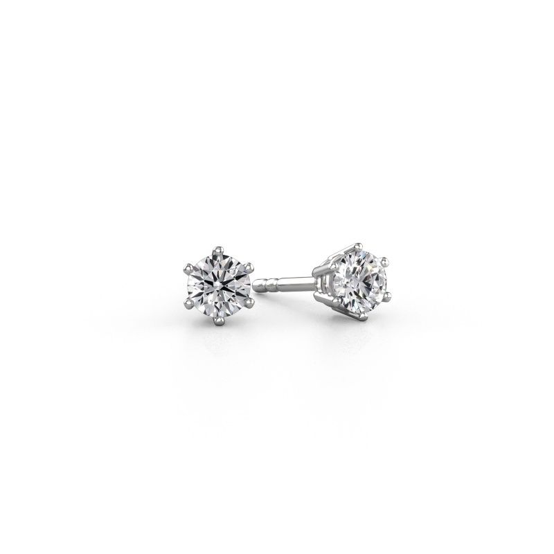 Earrings Fay 585 white gold zirconia 4.2 mm