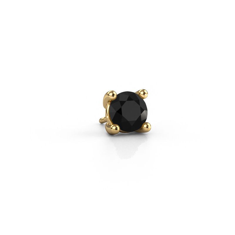 Men's earring Dave RND 585 gold black diamond 1.30 crt