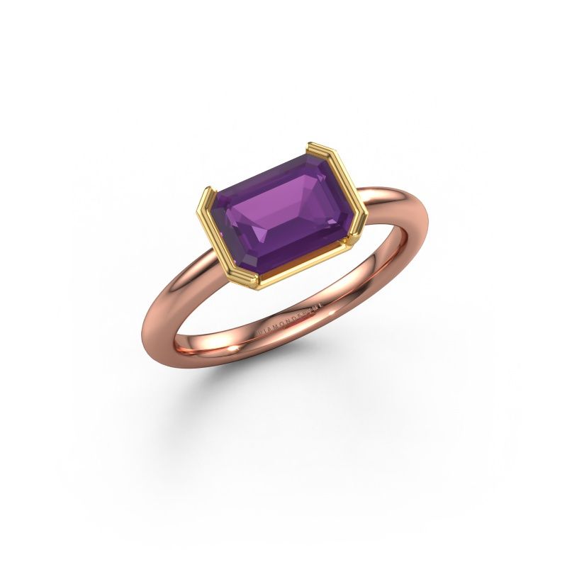 Engagement ring Tayler EME 585 rose gold amethyst 8x6 mm
