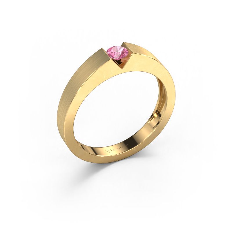 Engagement ring Lizzy 1 585 gold pink sapphire 3.7 mm