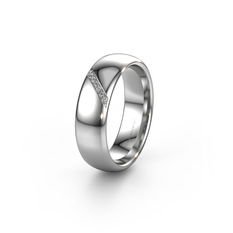 Wedding ring WH0164L36B 585 white gold diamond ±6x2 mm
