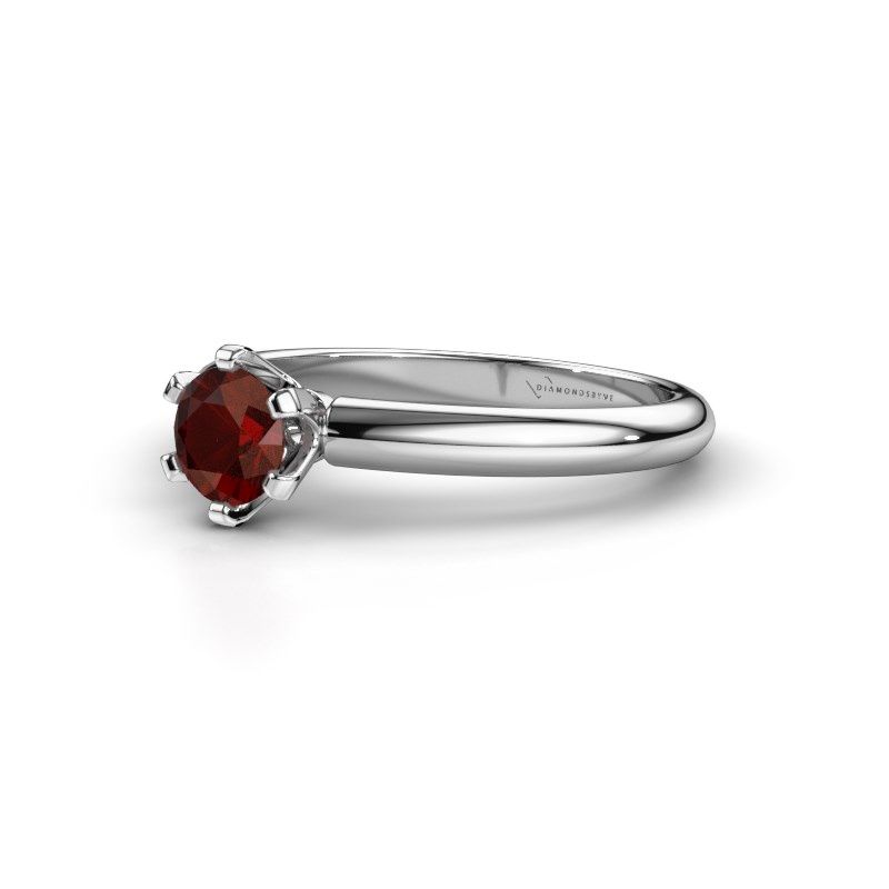 Image de Bague de fiançailles Tiffy 1<br/>585 or blanc<br/>Grenat 5 mm
