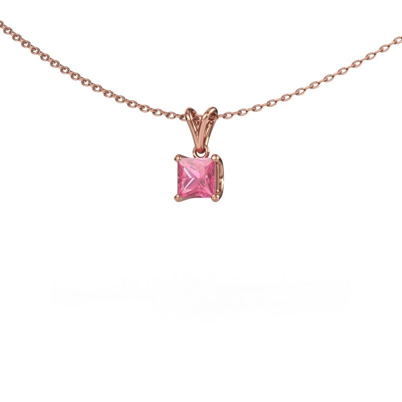 Anhänger Sam SQR 585 Roségold Pink Saphir 4.5 mm