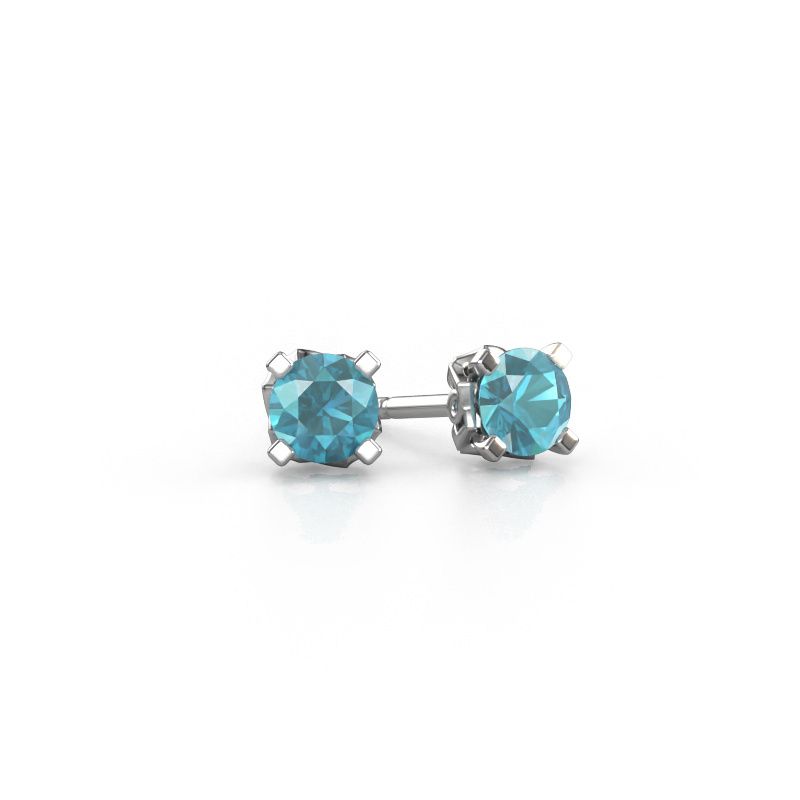 Earrings Ize 950 platinum blue topaz 5 mm