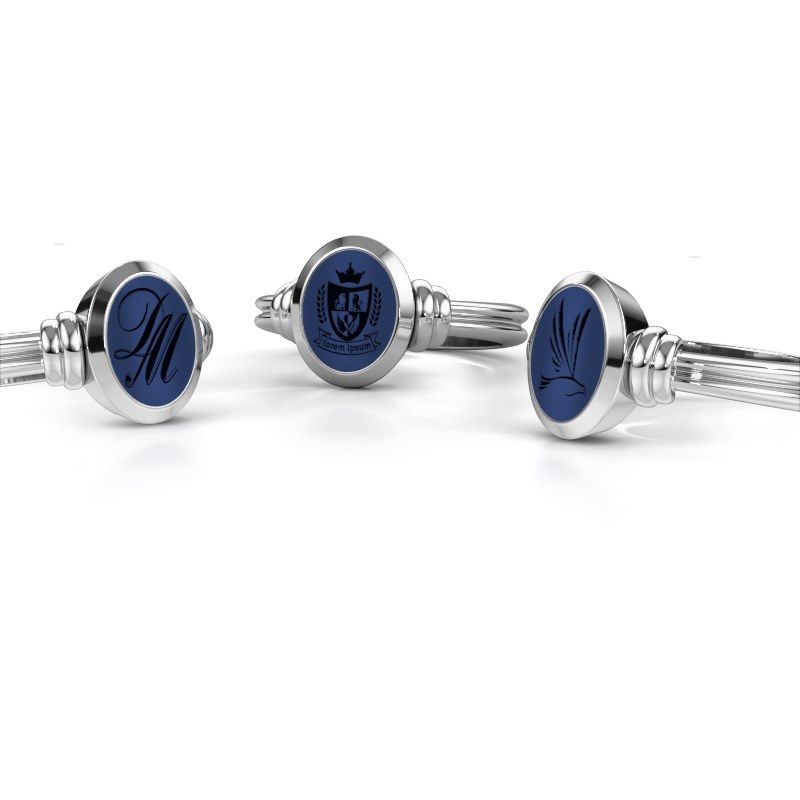 Afbeelding van Pinkring Jake 1<br/>950 platina<br/>Lapis lazuli 10x8 mm