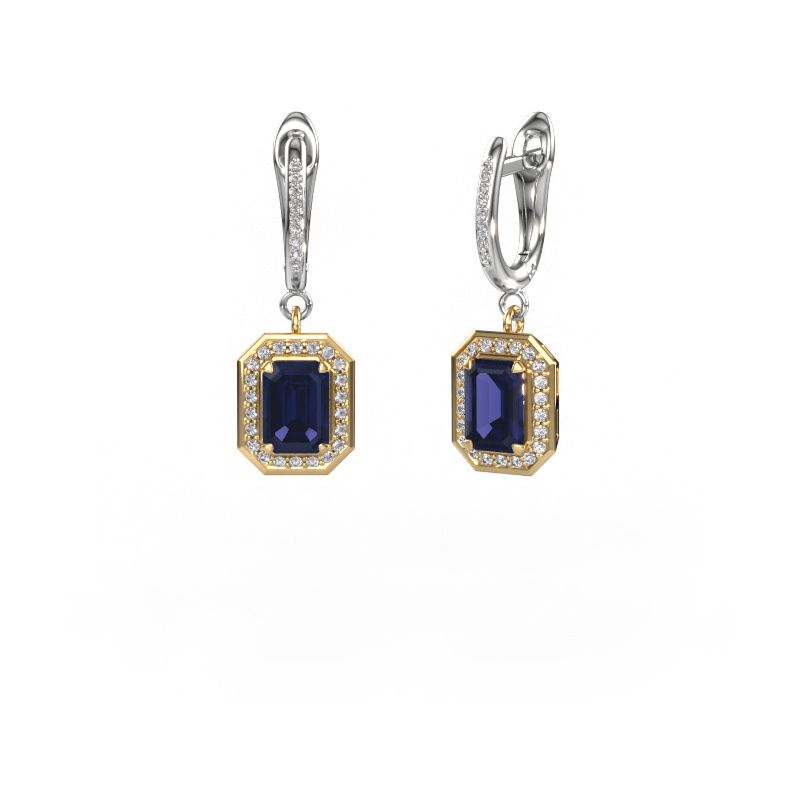 Pendants d'oreilles Dodie 2 585 or jaune saphir 6.5x4.5 mm