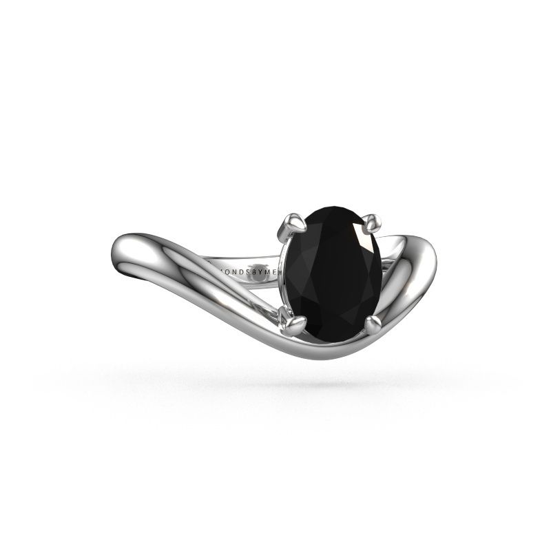 Engagement ring Femke OVL 950 platinum black diamond 1.40 crt