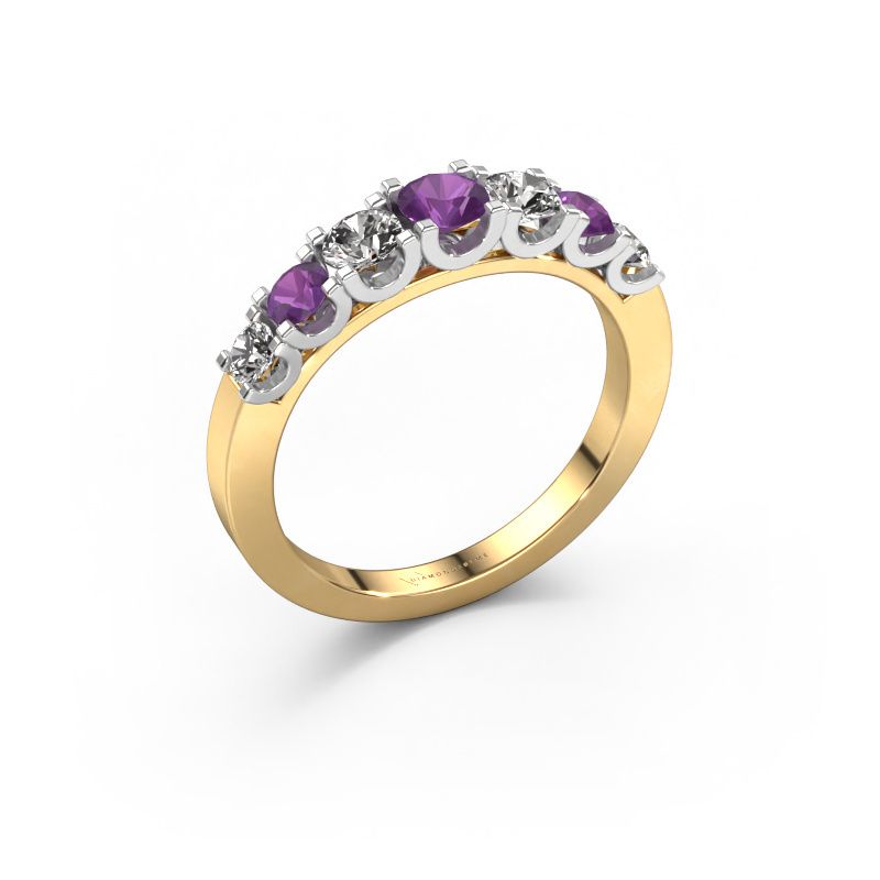 Bague Selina 3 585 or jaune améthyste 3.7 mm